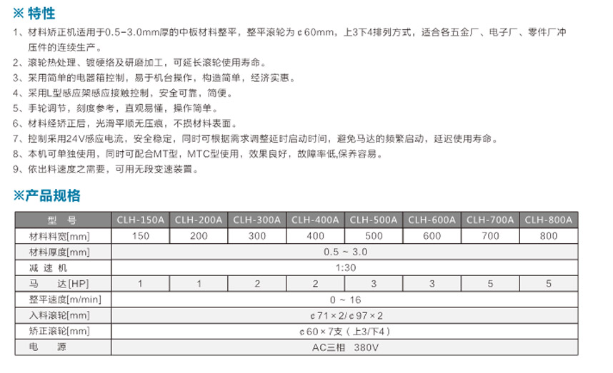 材料矯正機(jī)CLH-A